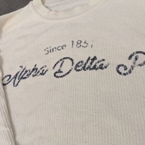 ADPi Distressed Ribbed Crew